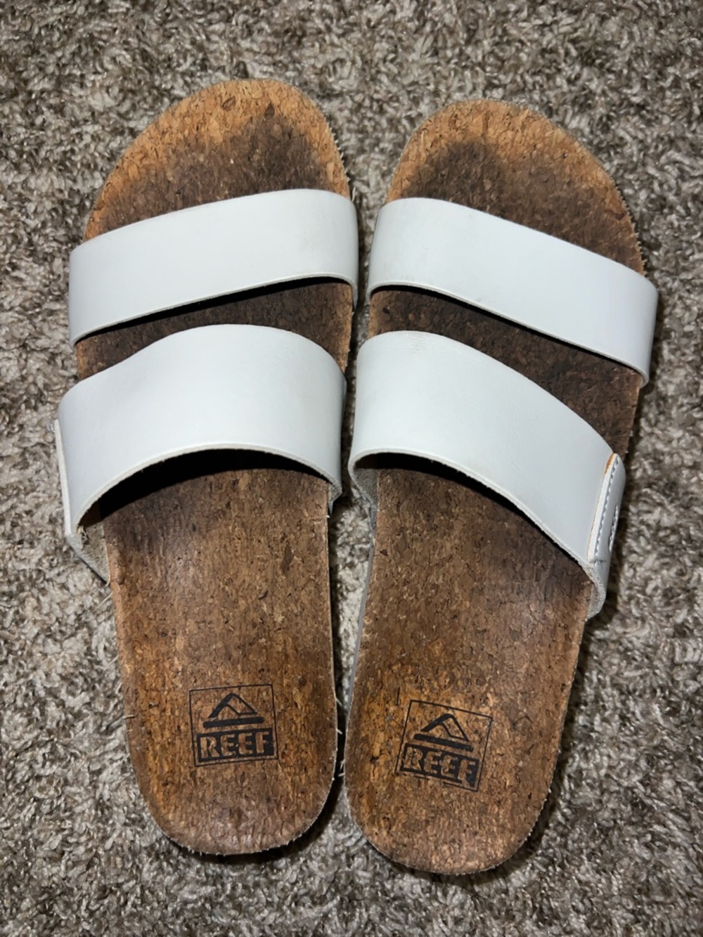 Reef Women’s Cushion Vista Hi Platform Cork Slides in White - Size 8 - Picture 9 of 9